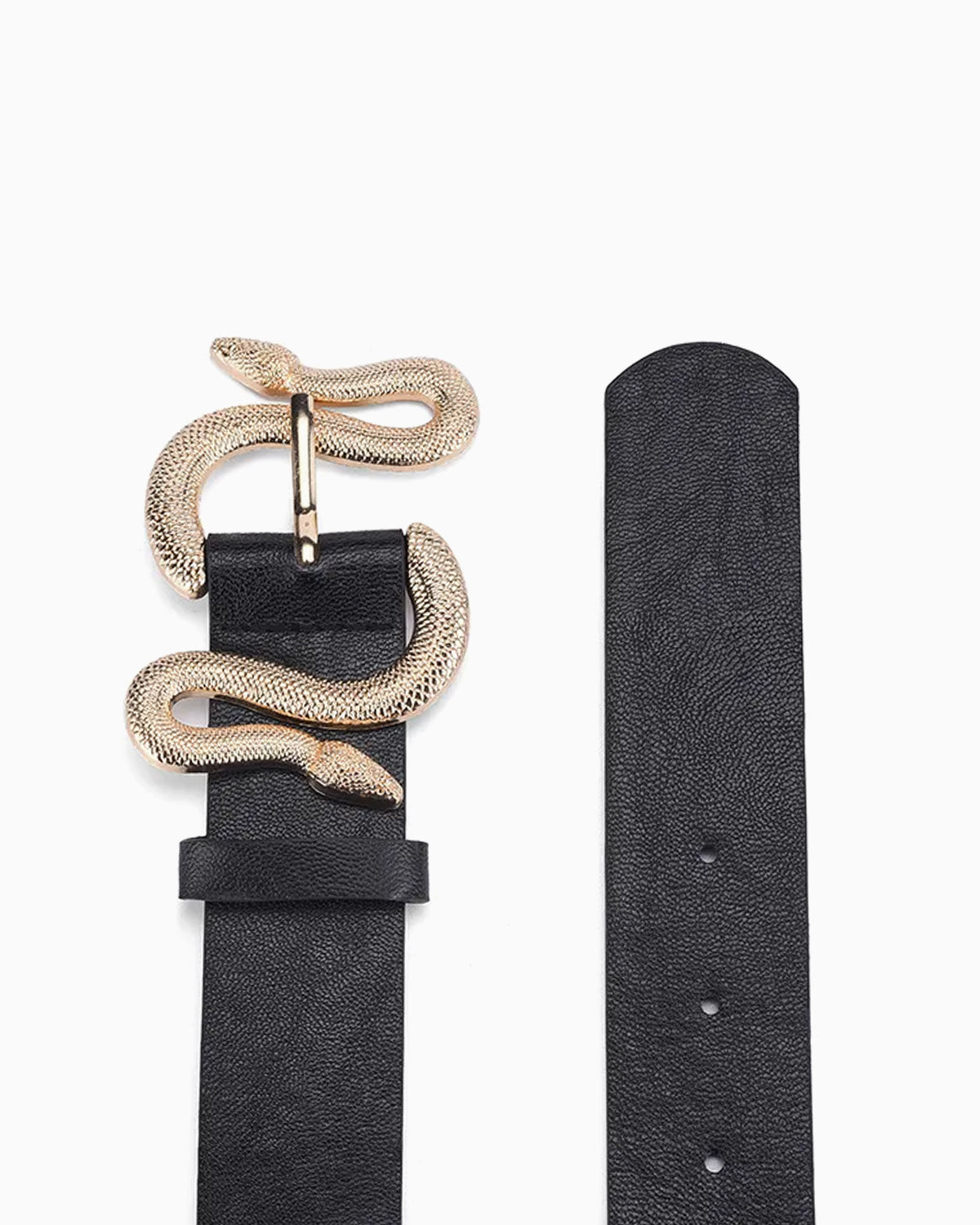 Women's Statement Belt features a Gold Snake Buckle