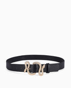 Women's Statement Belt features a Gold Snake Buckle