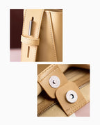Hardware Details of the Women's Versatile Structured Genuine Leather Bucket Bag