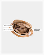 Compartment Details of the Women's Versatile Structured Genuine Leather Bucket Bag