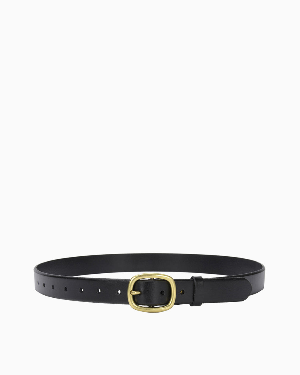 Women's Casual Genuine Leather Belt with Gold Buckle, Black color