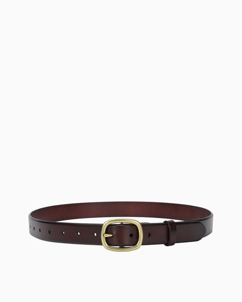 Women's Casual Genuine Leather Belt with Gold Buckle, Coffee color