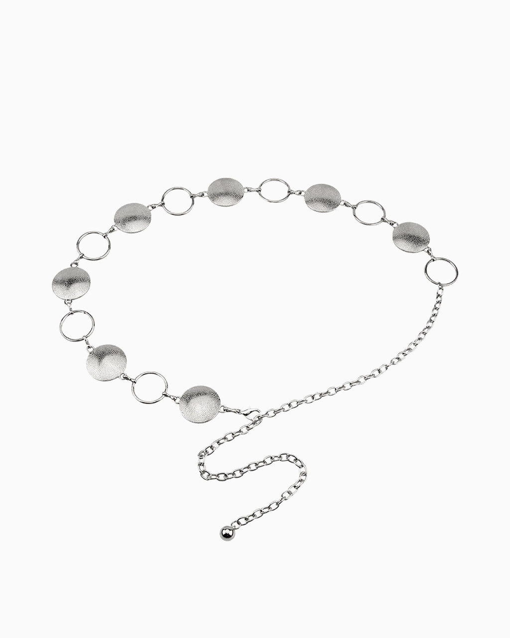 Women's Silver Disc & Ring Chain Belt