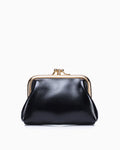 Black Genuine Oil Wax Leather Women’s Purse