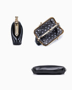 Black Genuine Oil Wax Leather Women’s Purse