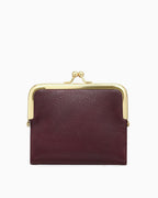 Burgundy Vegan Faux Leather Women’s Wallet – Elegant Gold Clasp Design