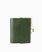 Green Vegan Faux Leather Women’s Wallet – Elegant Gold Clasp Design