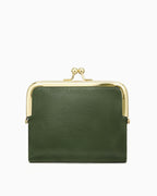 Green Vegan Faux Leather Women’s Wallet – Elegant Gold Clasp Design