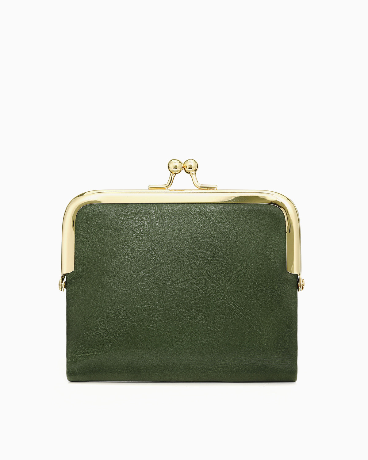 Green Vegan Faux Leather Women’s Wallet – Elegant Gold Clasp Design