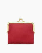 Red Vegan Faux Leather Women’s Wallet – Elegant Gold Clasp Design