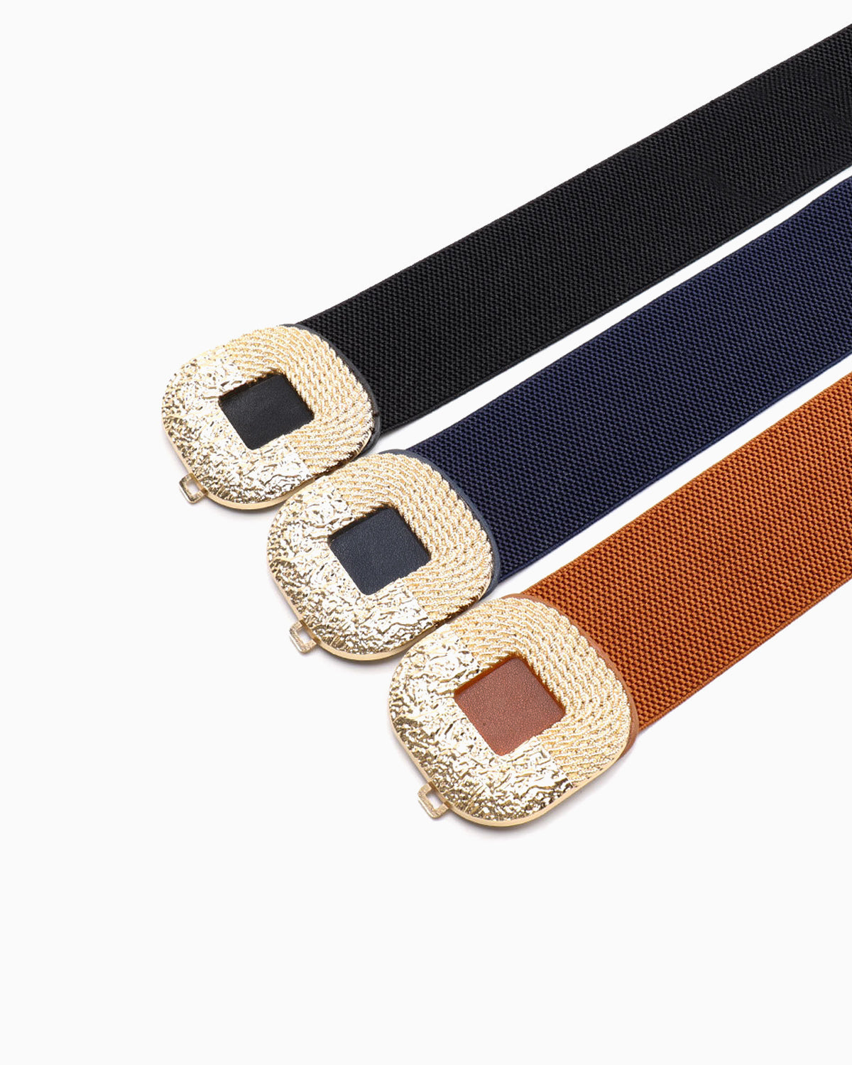 Women’s Wide Elastic Belt with Gold Buckle