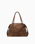 Women’s Studded Handbag, Elegant & Versatile Tote, Brown color