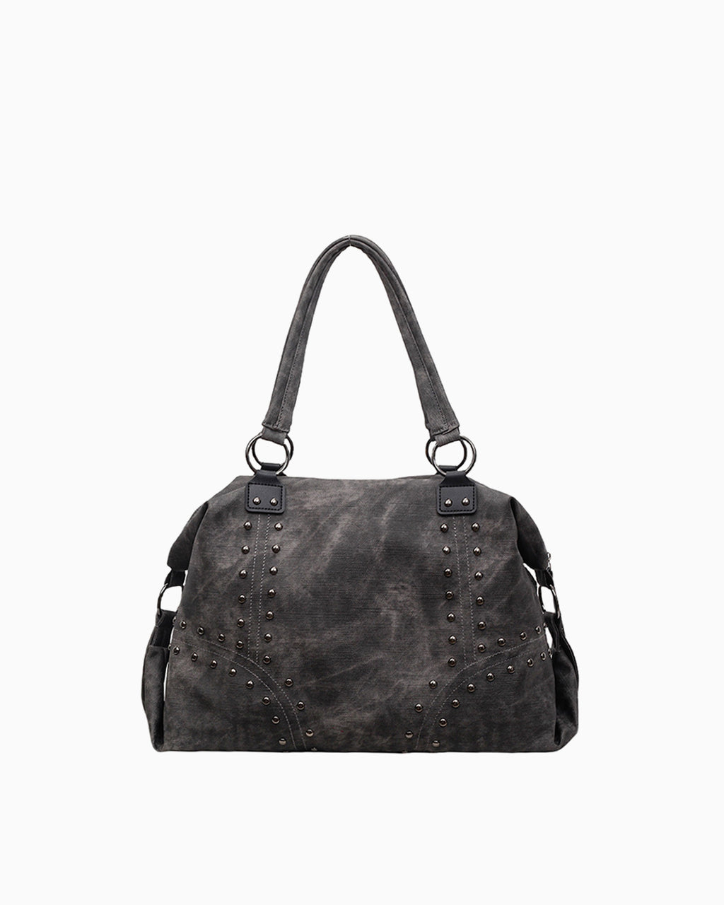 Women’s Studded Handbag, Elegant & Versatile Tote, Dark Brown color
