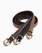 Women's All-Matching Genuine Leather Classic Belt with Gold D-Buckle