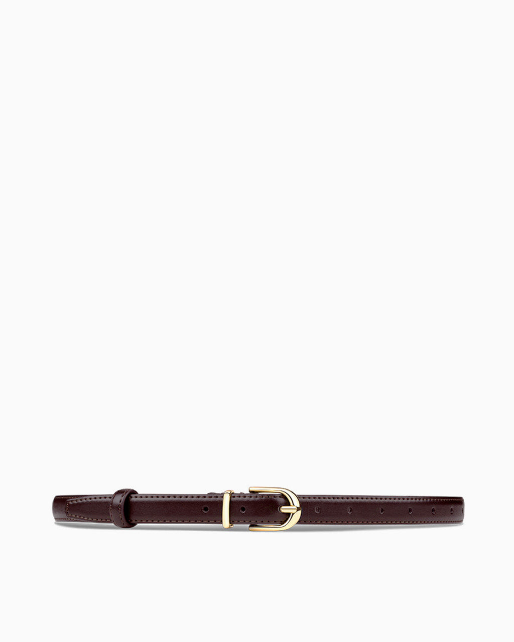 Women's All-Matching Genuine Leather Classic Belt with Gold D-Buckle, Coffee color