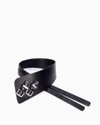 Statement Chic Double Buckle Waist Belt, Black Color