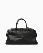Large Black Leather Pillow Handbag with Shoulder Straps by BUCKLE Collective