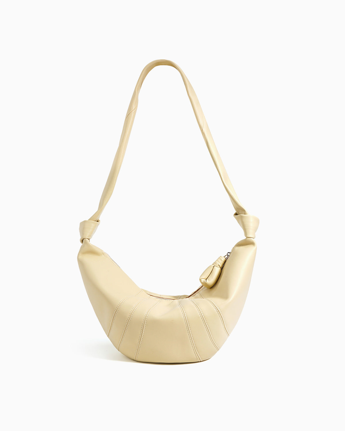Yellow Large Top-grain Lambskin Leather Croissant Crossbody Bag | BUCKLE Collective