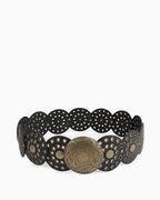 Women's Bohemian Medallion Belt with Perforated Discs