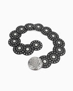 Women's Bohemian Medallion Belt with Perforated Discs, Silver