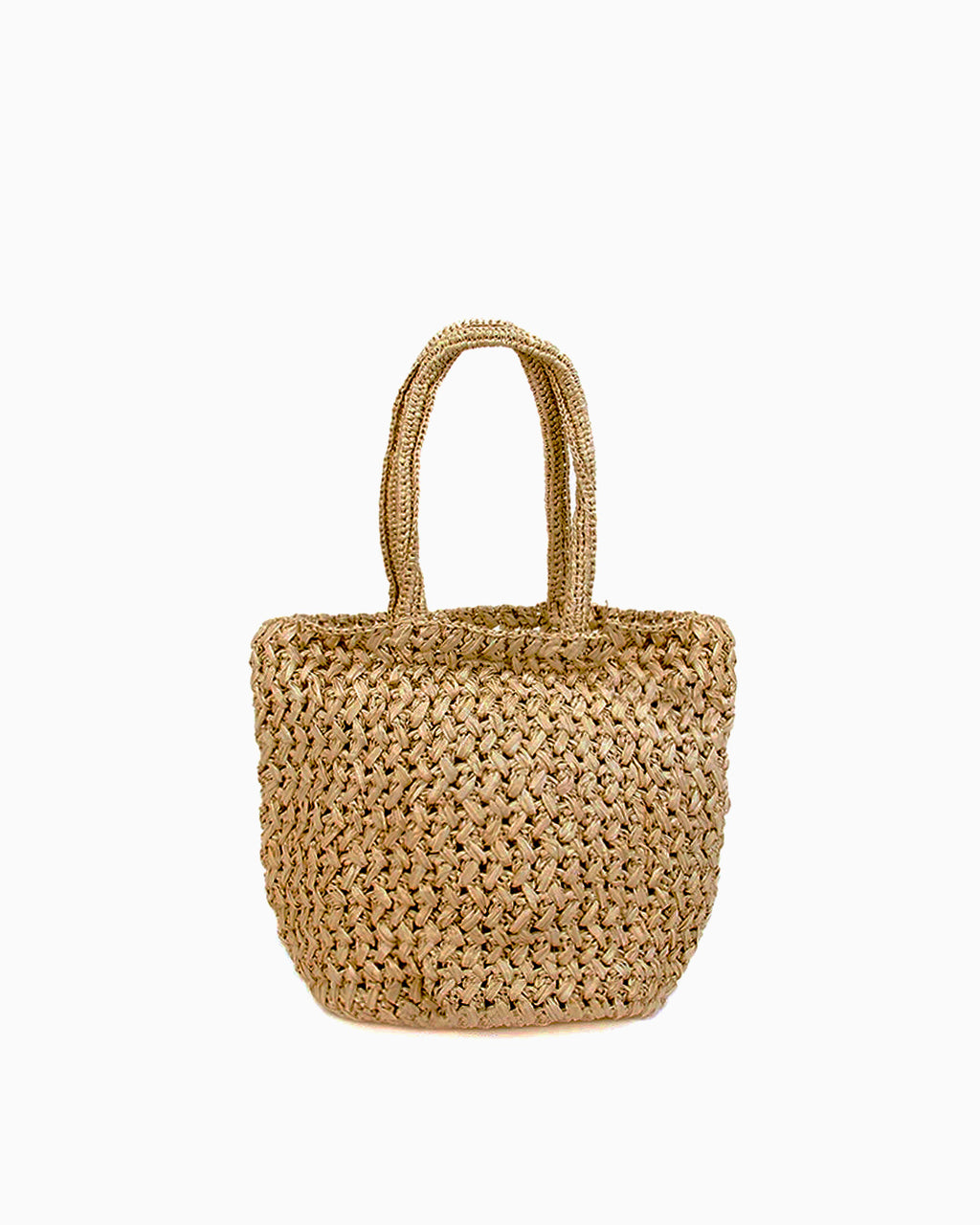 Natural, eco-friendly Woven Raffia Tote Bag with Removable Pouch, Beige Color