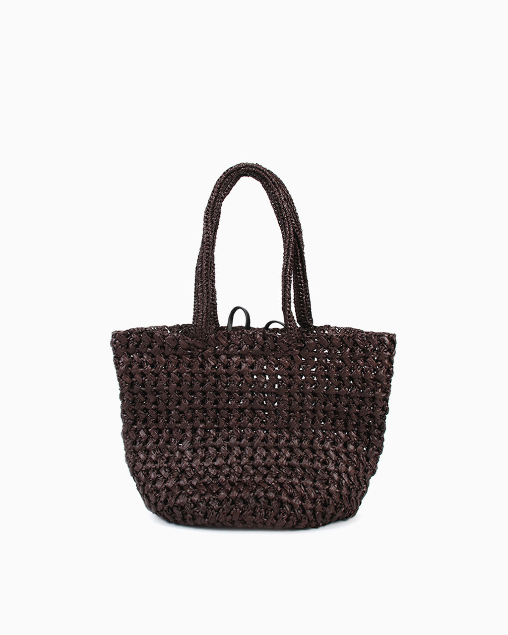 Natural, eco-friendly Woven Raffia Tote Bag with Removable Pouch, Coffee color