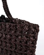 Texture of the Woven Raffia Tote Bag with Removable Pouch