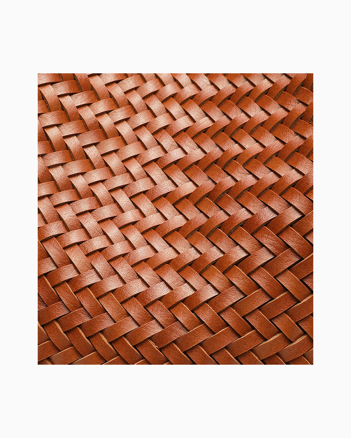 Leather texture of the Woven Vegan Leather Bucket Bag with Adjustable Strap