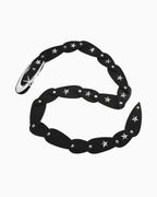 Statement Y2K Cosmic Belt with Crescent Moon Buckle, Black Color