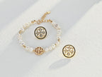 Vintage Iris Cross Zircon Stud Earrings