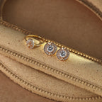 Video of a 18K Gold Plated S925 Silver Fleur-de-lis Cubic Zirconia Open Ring and Earrings Set