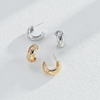 Quilted C-Hoop Earrings