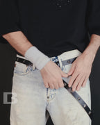Video demonstration of the Unisex Y2K Belt with Silver Star Studs and Sleek Buckle
