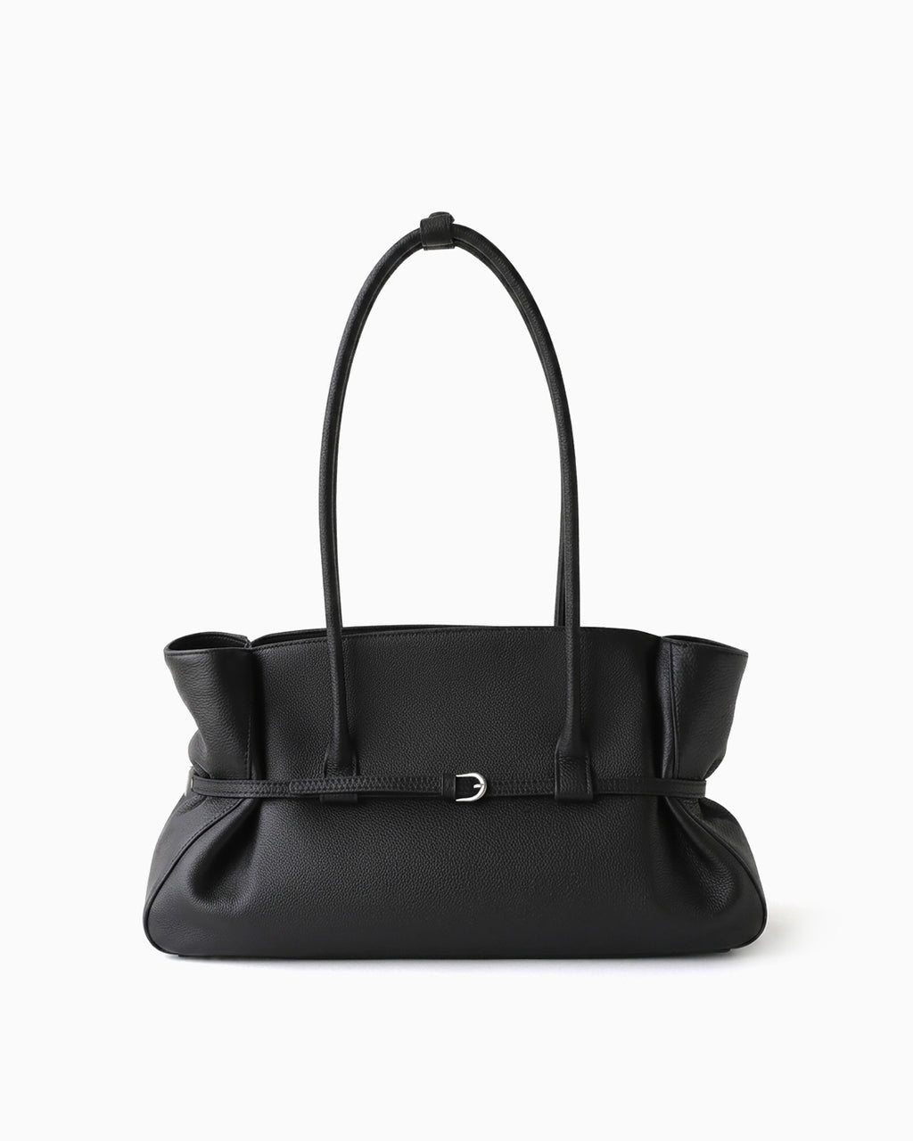 A Black Structured Shoulder Tote with Buckle Strap | BUCKLE Collective