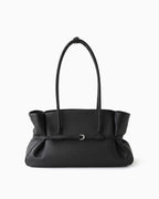 A Black Structured Shoulder Tote with Buckle Strap | BUCKLE Collective