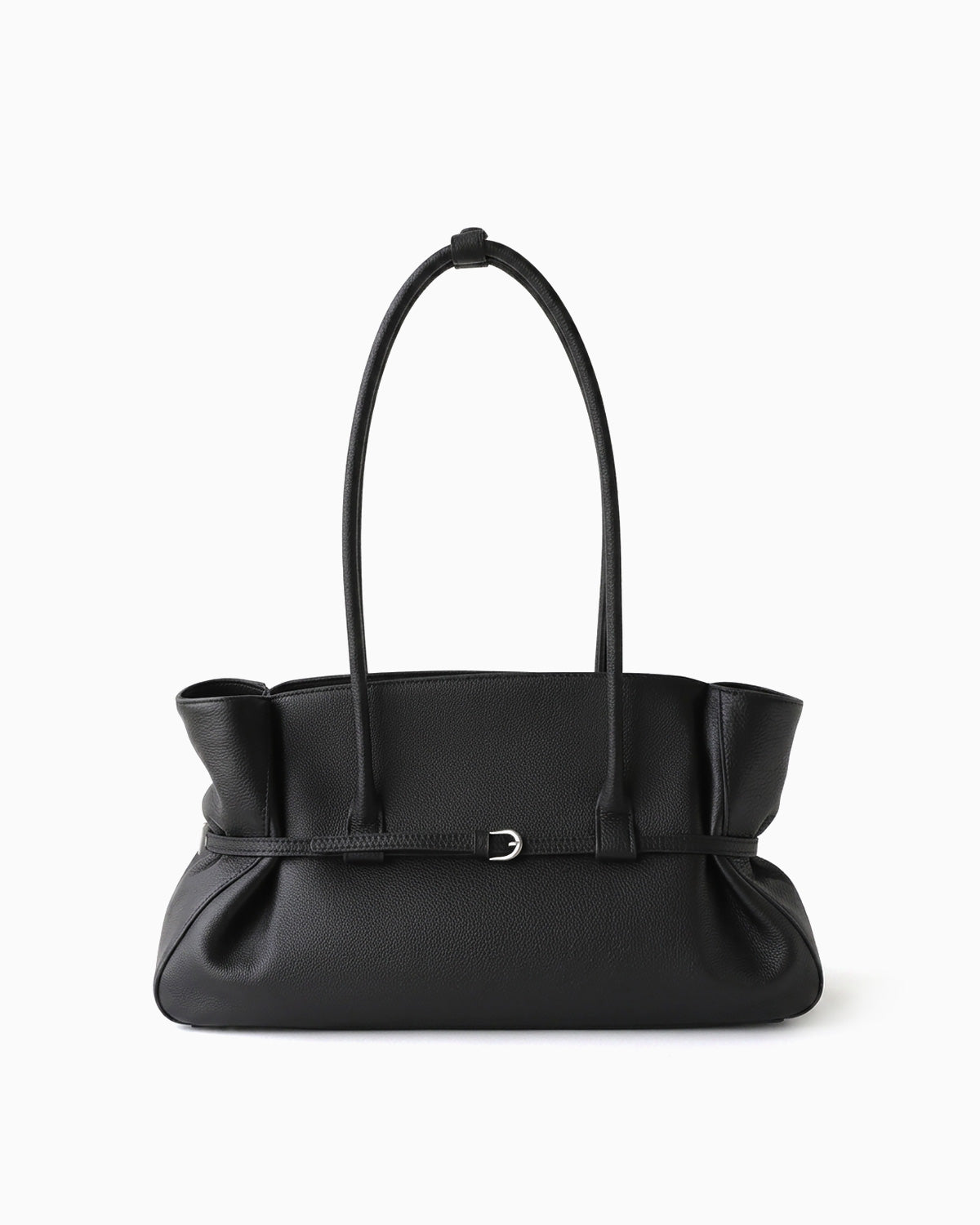 A Black Structured Shoulder Tote with Buckle Strap | BUCKLE Collective