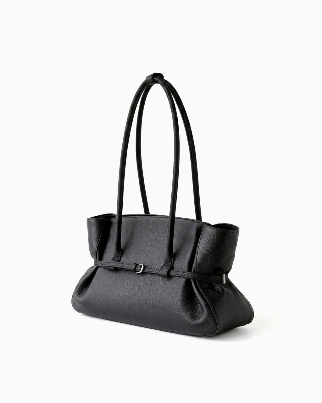 A Black Structured Shoulder Tote with Buckle Strap by BUCKLE Collective