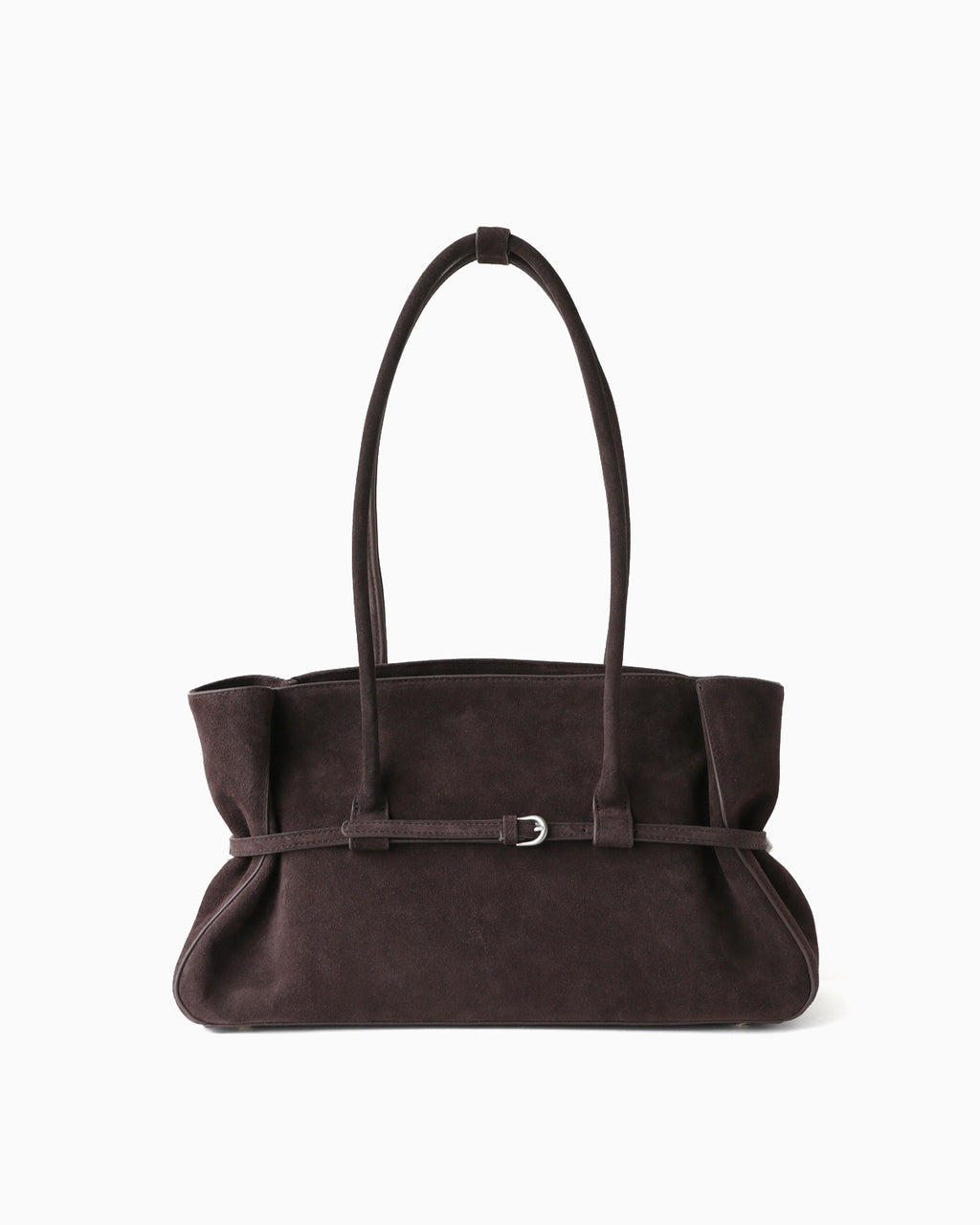 Frosted Brown Structured Shoulder Tote with Buckle Strap | BUCKLE Collective